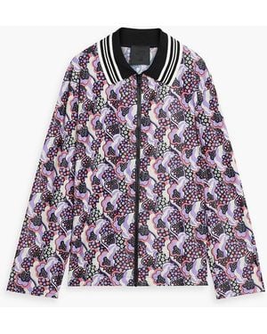 Anna Sui Floral-print Satin-jersey Shirt - Purple