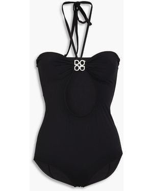 Dodo Bar Or Whitney Crystal-embellished Halterneck Swimsuit - Black