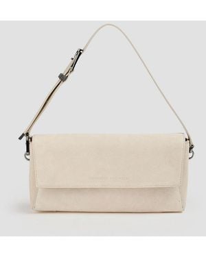 Brunello Cucinelli Suede Shoulder Bag - Natural