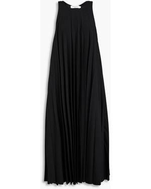 Maison Kitsuné Pleated Stretch-crepe Midi Dress - Black