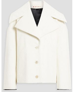 Marni Wool-blend Felt Jacket - Natural