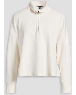 James Perse Waffle-knit Cotton And Cashmere-blend Half-zip Jumper - White