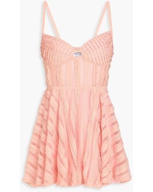 Charo Ruiz Limmey Stretch-Lace Mini Dress - Pink