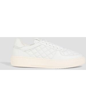 Stuart Weitzman Courtside Quilted Leather Sneakers - White