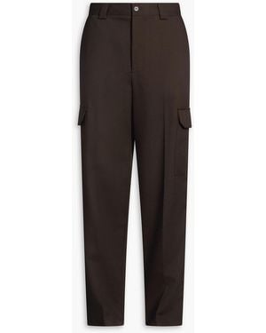 FRAME Tapered Wool-Twill Cargo Trousers - Black