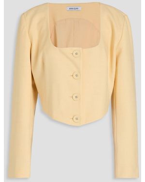 Anna Quan Maggie Cropped Twill Top - White