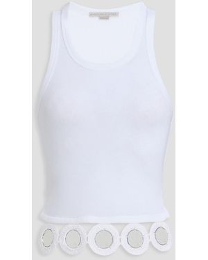 Stella McCartney Embellished Crochet-Trimmed Lyocell And Cotton-Blend Tank - White