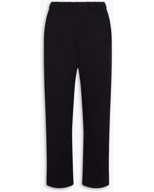 Another Tomorrow French Cotton-blend Terry Track Trousers - Black