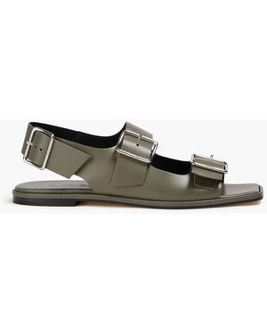 Aeyde Thekla Leather Slingback Sandals - Green