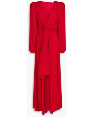 Zuhair Murad Pleated georgette gown - Rot