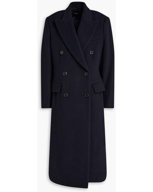 Theory Double-Breasted Wool-Blend Coat - Blue