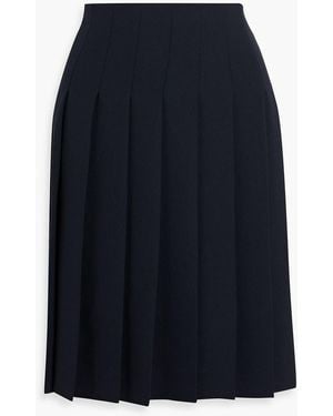 Vince Pleated Crepe Skirt - Blue