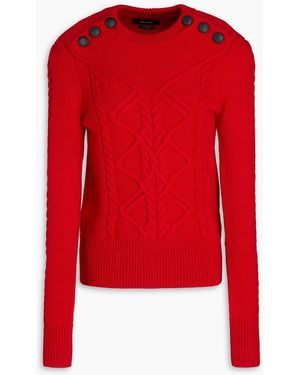 Isabel Marant Dustin Cable-knit Wool-blend Jumper - Red