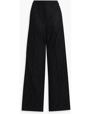 Theory Corded Lace Wide-Leg Pants - Black