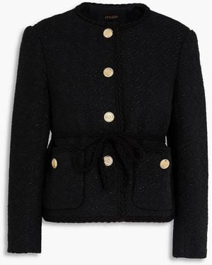 Maje Metallic Tweed Jacket - Black