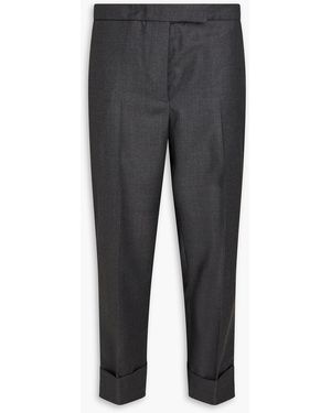 Thom Browne Cropped Wool-twill Tapered Trousers - Grey