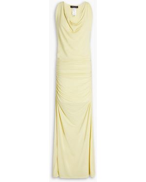 Fabiana Filippi Draped Stretch-Jersey Maxi Dress - Metallic