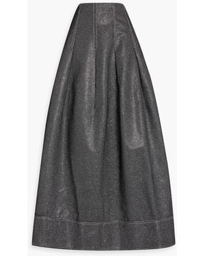 Jonathan Simkhai Raja Pleated Metallic Jacquard Maxi Skirt - Grey