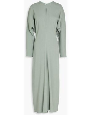 Victoria Beckham Pleated Crepe Mid Dress - Green