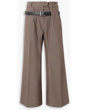 Acne Studios Belted Wool Wide-Leg Trousers - Brown