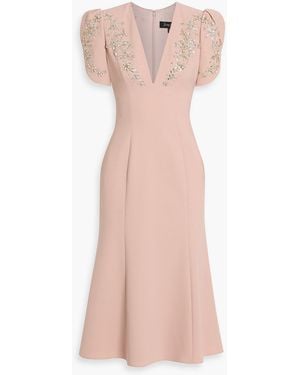 Jenny Packham Midikleid "rose bud" aus crêpe mit verzierung - Pink