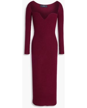 arch4 Coco Ribbed Cashmere Midi Dress - Purple