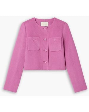 Ulla Johnson Eve Cropped Wool-Blend Felt Jacket - Pink