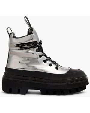 Stine Goya Felicia Mirrored-leather Hiking Boots - Black