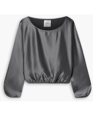 Leset Barb Satin Blouse - Grey