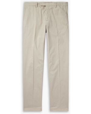 Boglioli Slim-Fit Tapered Garment-Dyed Cotton-Blend Twill Suit Pants - Natural