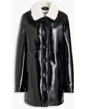 Claudie Pierlot Faux Patent-leather Coat - Black