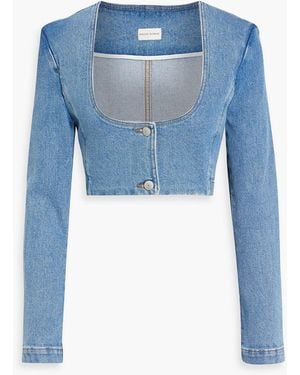 Magda Butrym Cropped Denim Jacket - Blue