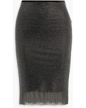 Sportmax Zinnia Crystal-Embellished Mesh Skirt - Black