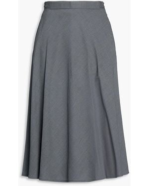 Thom Browne Wool-Piqué Midi Skirt - Grey