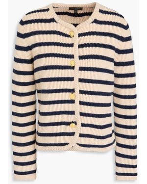 Rag & Bone Nancy Striped Ribbed Merino Wool-blend Cardigan - White