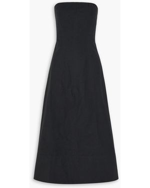 Apiece Apart Todo Strapless Cotton Maxi Dress - Black