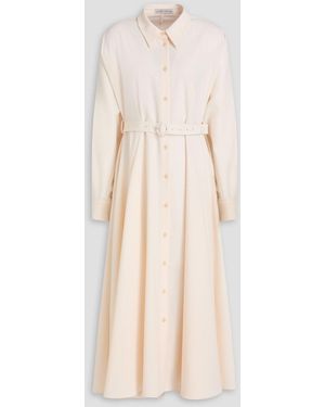 Palmer//Harding Solo Belted Twill Midi Shirt Dress - Natural
