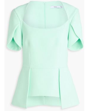 Safiyaa Gingko Crepe Peplum Top - Green