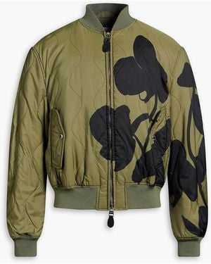 McQueen Printed Quilted Shell Bomber Jacket - Green