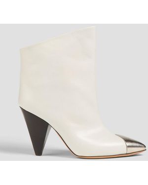 Isabel Marant Lapio Leather Ankle Boots - Natural