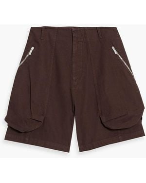 Jacquemus Croissant Cotton Cargo Shorts - Brown
