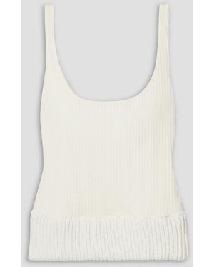 16Arlington Keo Cotton-Trimmed Ribbed Stretch-Jersey Tank - Natural