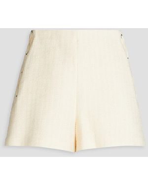 Maje Lace-up Cotton-blend Tweed Shorts - Natural