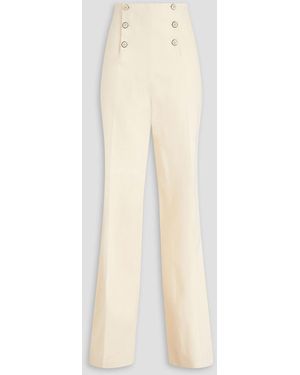 Giuliva Heritage Sailor Button-detailed Cotton-blend Gabardine Bootcut Trousers - White