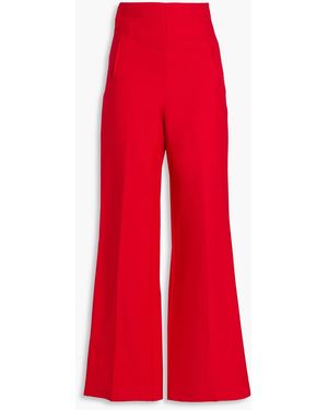 Roland Mouret Wool And Silk-Blend Crepe Wide-Leg Trousers - Red