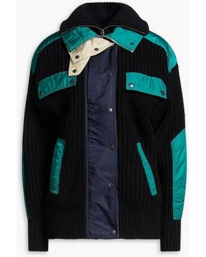 Isabel Marant Ribbed Wool-Blend And Shell Jacket - Black