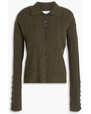 NAADAM Mélange Wool And Cashmere-blend Cardigan - Green