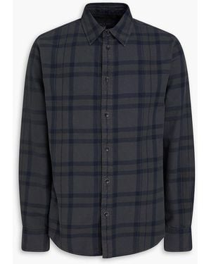 Rag & Bone Checked Cotton-Flannel Shirt - Blue