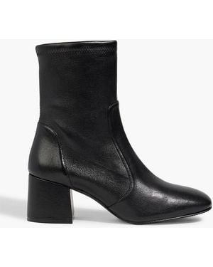 Stuart Weitzman Sleek 60 Leather Sock Boots - Black