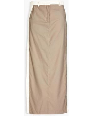 REMAIN Birger Christensen Two-tone Twill Maxi Skirt - Natural